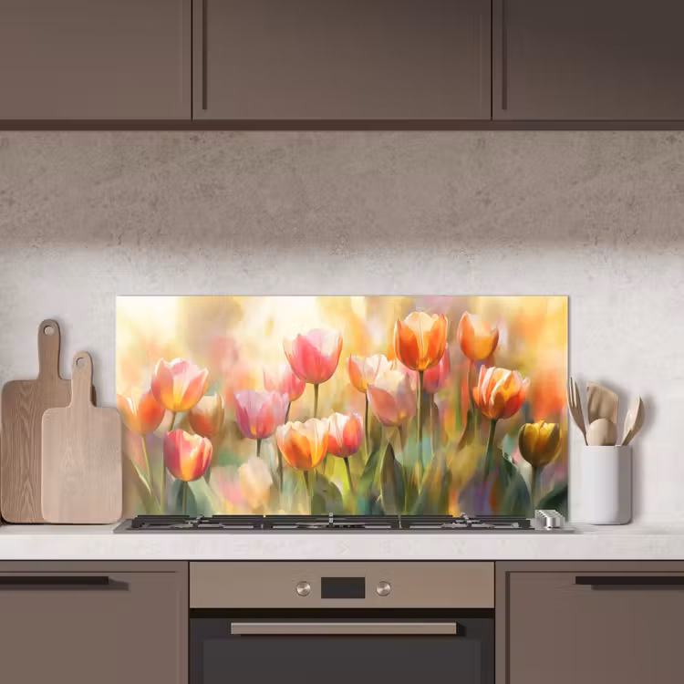 Tulpen - Sprookjesachtig - Kleurrijk keuken achterwand spatscherm middel -sfeer2