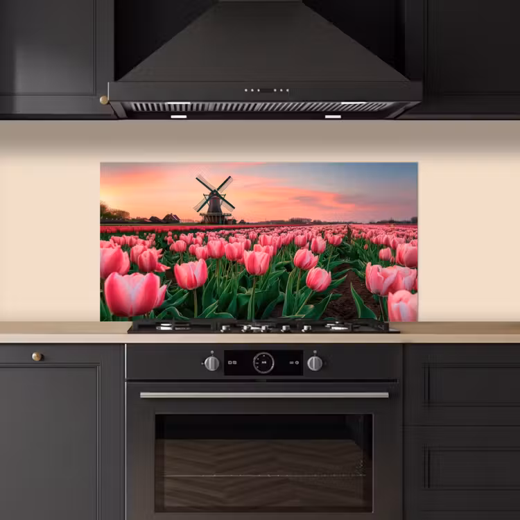 Tulpen - Molen - Nederland keuken achterwand spatscherm middel -sfeer1