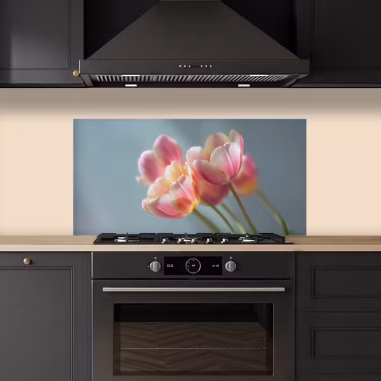Tulpen - Roze - Stelen keuken achterwand spatscherm middel -sfeer1