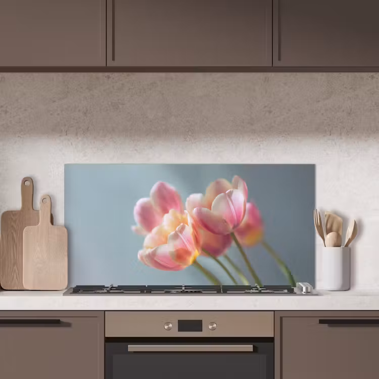 Tulpen - Roze - Stelen keuken achterwand spatscherm middel -sfeer2