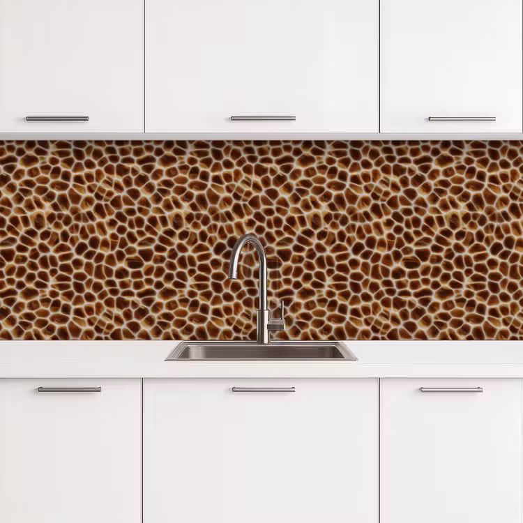 Schildpad - Patroon - Bruin keuken achterwand 2 groot 857 -3d