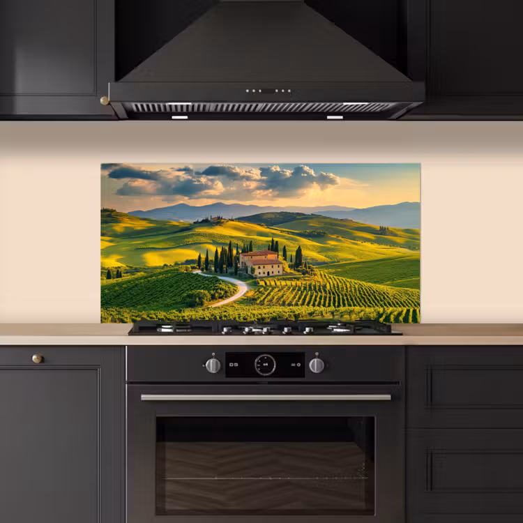 Toscane - Landschap - Wijngaarden keuken achterwand spatscherm middel -sfeer1
