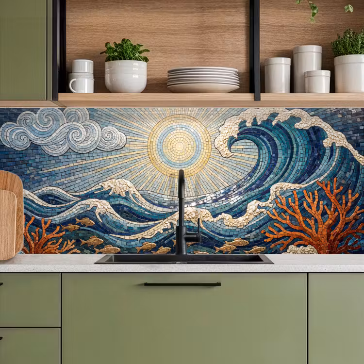 Onderwater - Koraal - Vis - Natuur - Kunst keuken achterwand 2 middel -sfeer3