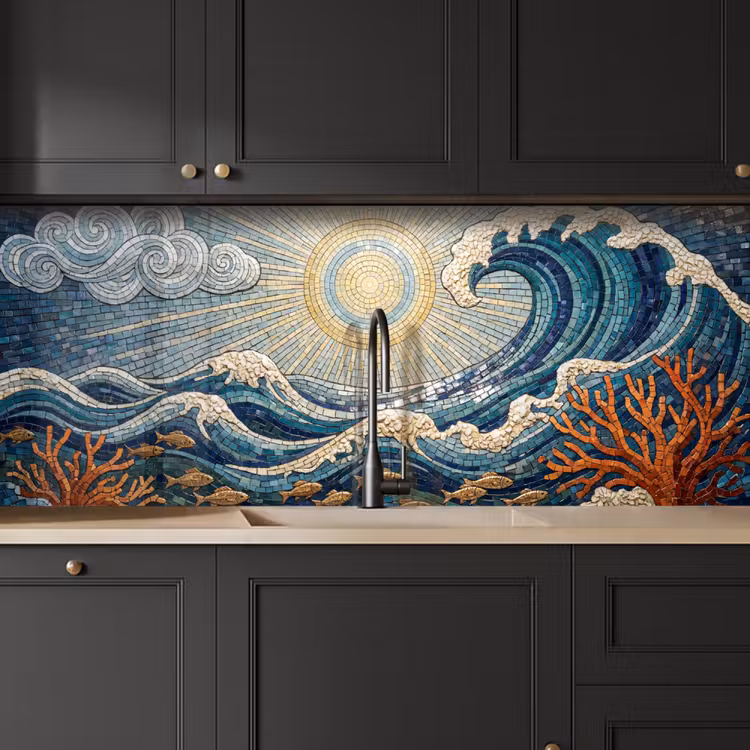 Onderwater - Koraal - Vis - Natuur - Kunst keuken achterwand 2 middel -sfeer1