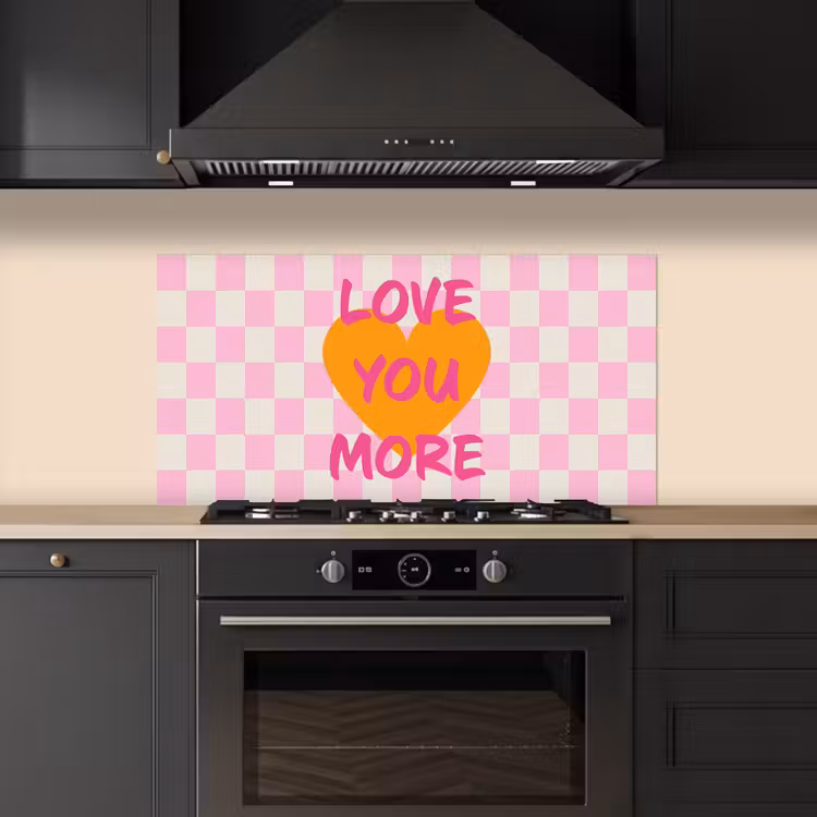 Valentijn - Love - Roze - Oranje keuken achterwand spatscherm middel -sfeer1