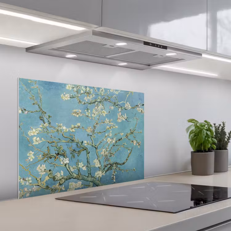 Van Gogh - Amandelbloesem - Oude meesters - Kunst - Vintage keuken achterwand spatscherm middel -3d_schuin