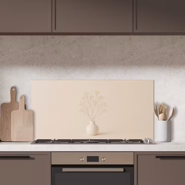 Vaas - Takken - Bloemetjes - Wit keuken achterwand spatscherm middel -sfeer2