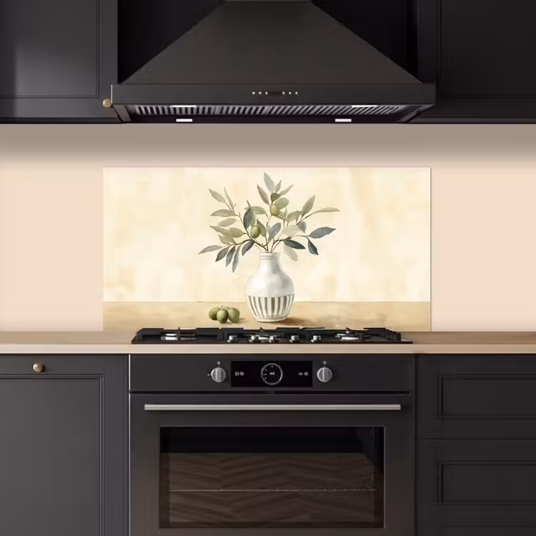 Vaas - Keramiek - Olijftakken keuken achterwand spatscherm middel -sfeer1