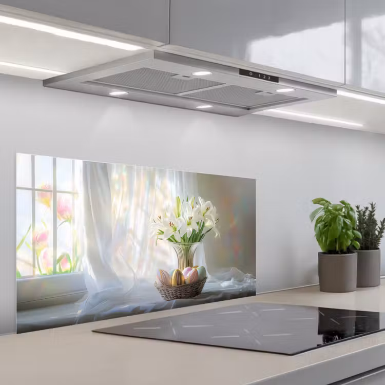 Vaas - Eieren - Bloemen keuken achterwand spatscherm middel -3d_schuin