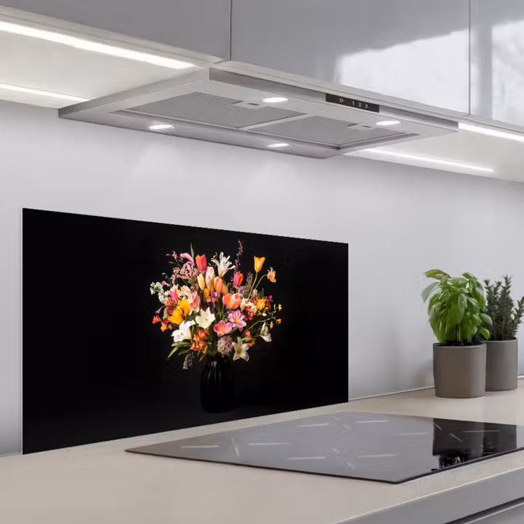 Vaas - Bloemen - Tulpen keuken achterwand spatscherm middel -3d_schuin