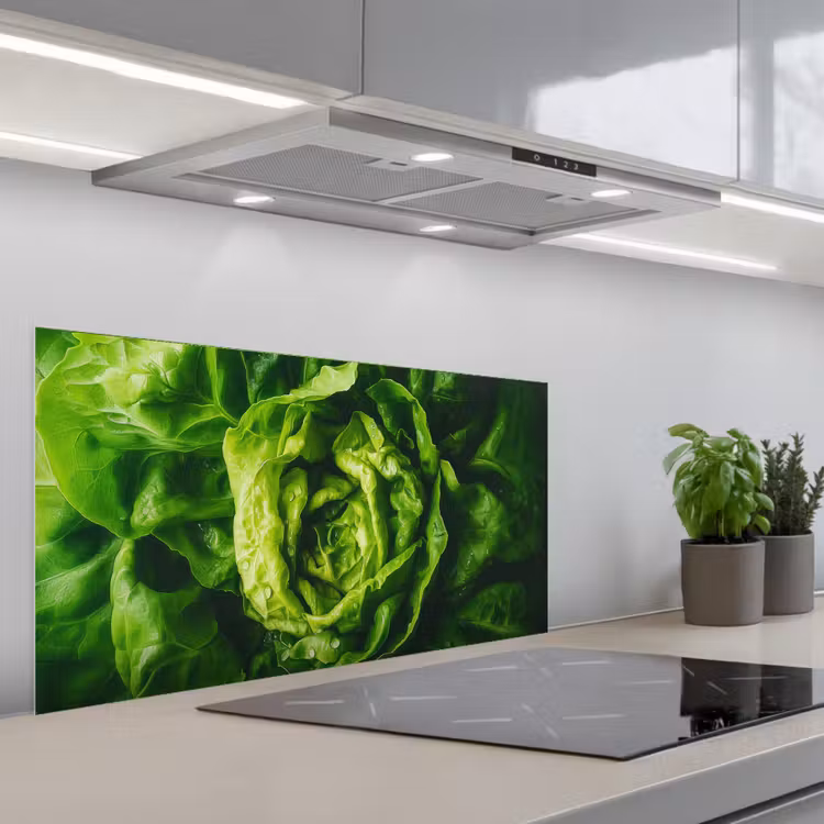 Groente - Sla - Groen keuken achterwand spatscherm middel -3d_schuin