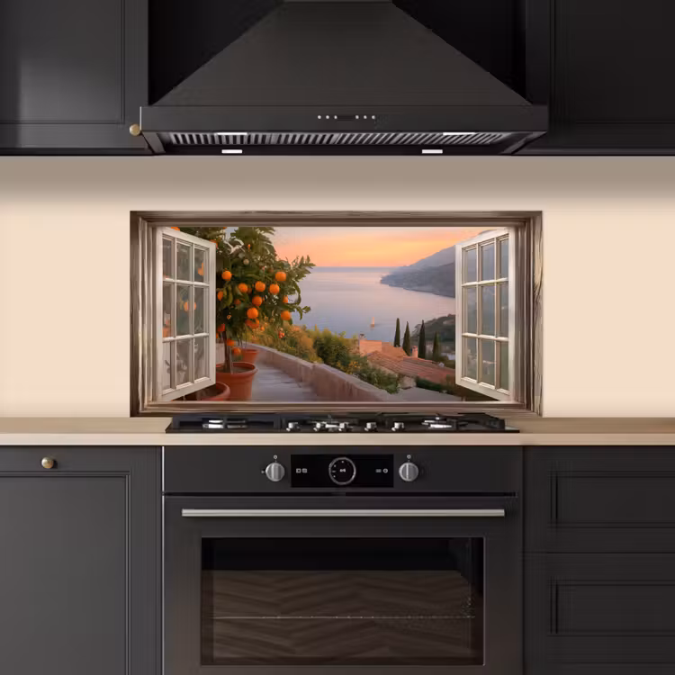 Doorkijk - Uitzicht - Meer - Landschap keuken achterwand spatscherm middel -sfeer1