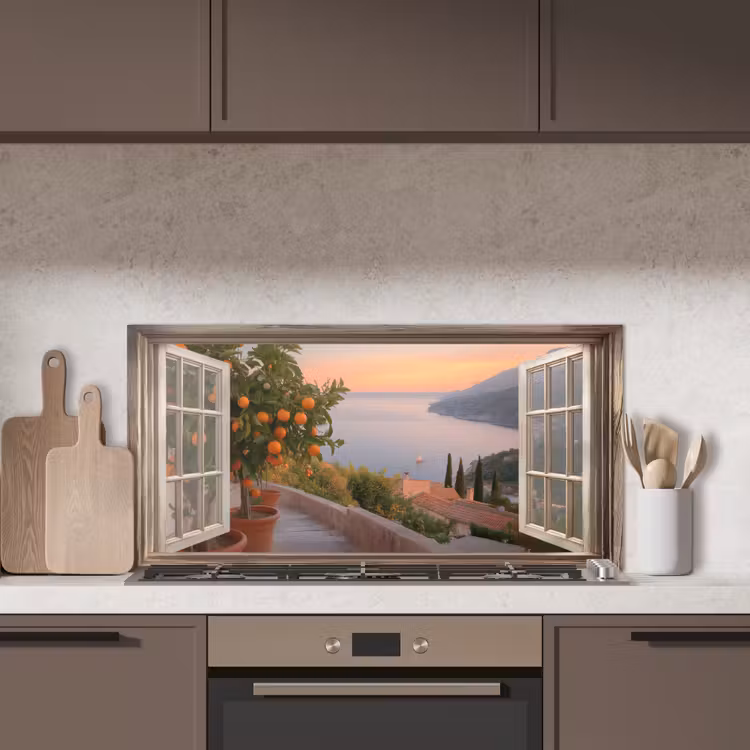 Doorkijk - Uitzicht - Meer - Landschap keuken achterwand spatscherm middel -sfeer2
