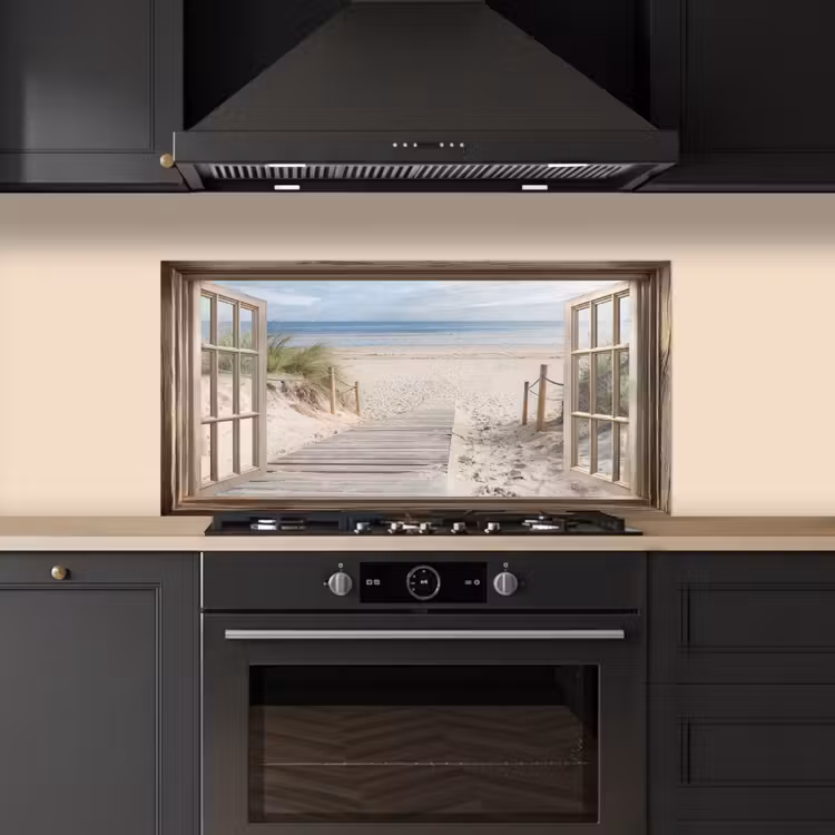 Doorkijk - Strand - Duinen - Pad - Landschap keuken achterwand spatscherm middel -sfeer1