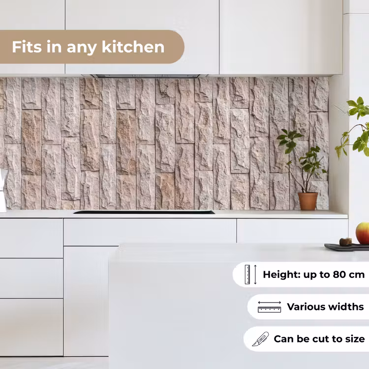Muur - Steen - Ruw - Beige - Textuur keuken achterwand 2 middel -sfeer4_UK