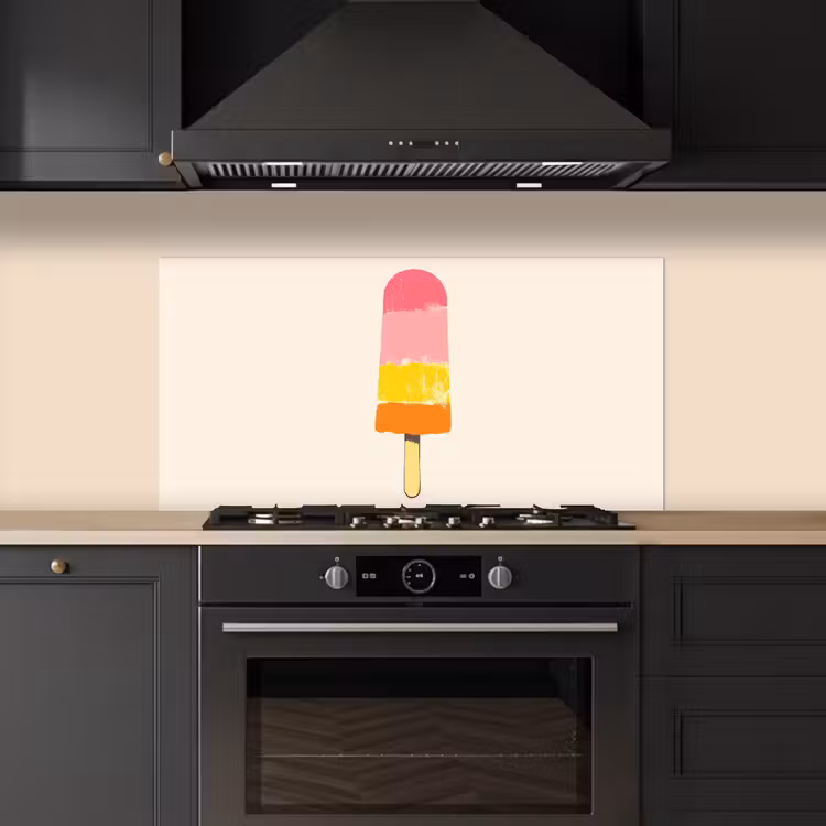 Waterijsje - Retro - Stokje - Roze keuken achterwand spatscherm middel -sfeer1