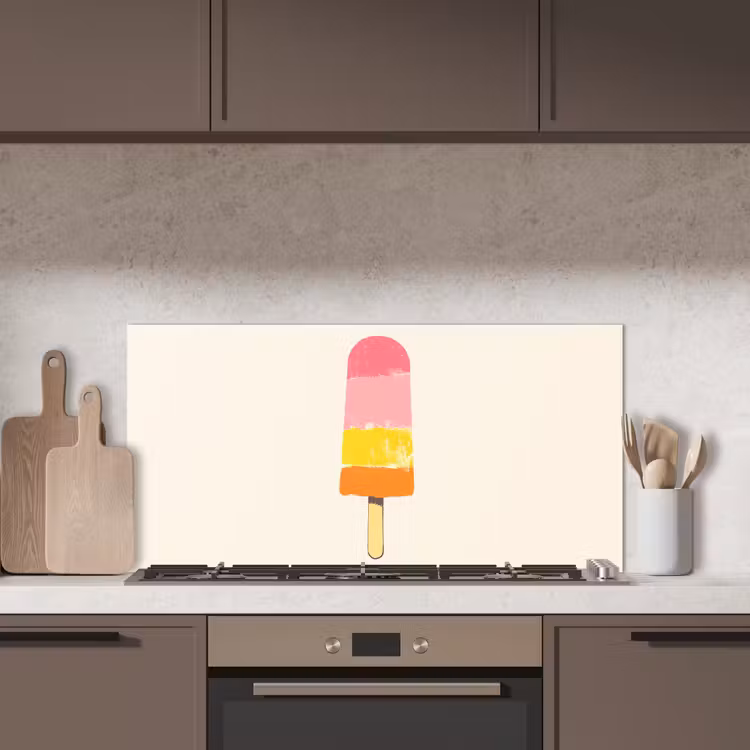 Waterijsje - Retro - Stokje - Roze keuken achterwand spatscherm middel -sfeer2