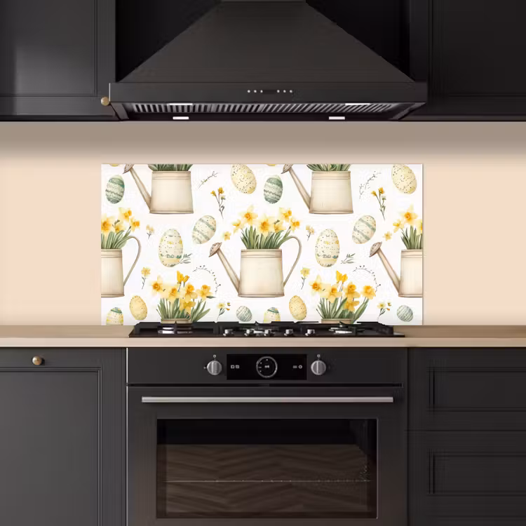 Gieter - Bloemen - Eieren keuken achterwand spatscherm middel -sfeer1