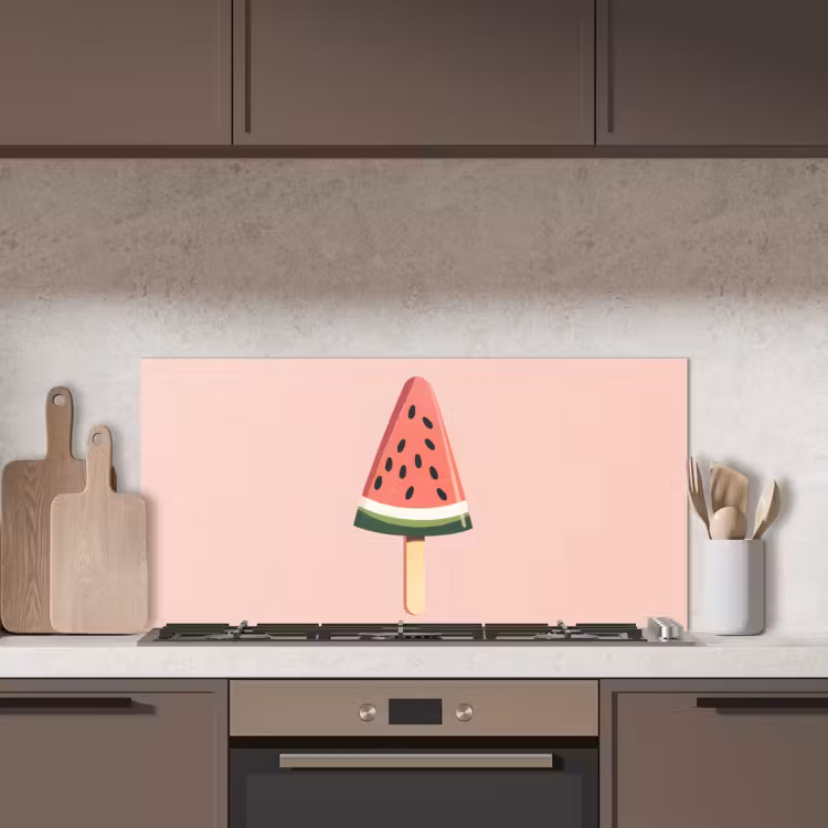 Watermeloen - Ijsje - Pitjes - Rood keuken achterwand spatscherm middel -sfeer2