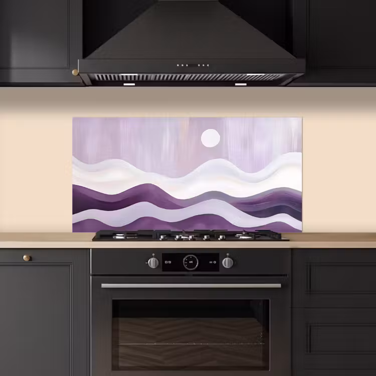 Golven - Heuvels - Abstract - Paars keuken achterwand spatscherm middel -sfeer1
