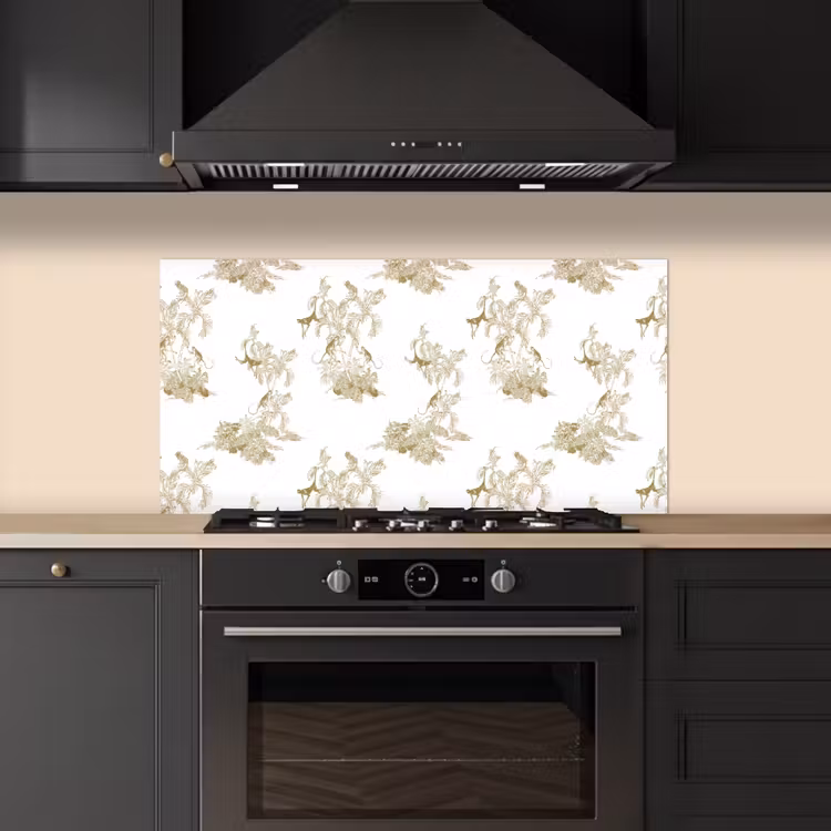 Wit - Apen - Beige keuken achterwand spatscherm middel 899 -sfeer1