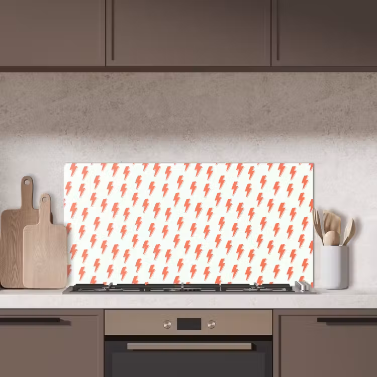 Wit - Rode - Bliksem keuken achterwand spatscherm middel 899 -sfeer2