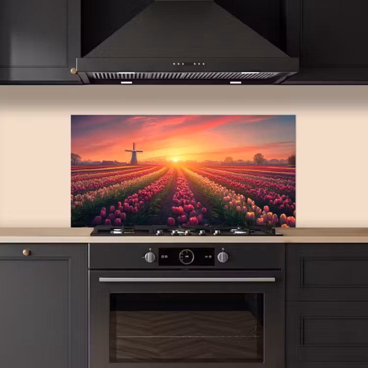 Windmolen - Zonsondergang - Landschap keuken achterwand spatscherm middel -sfeer1