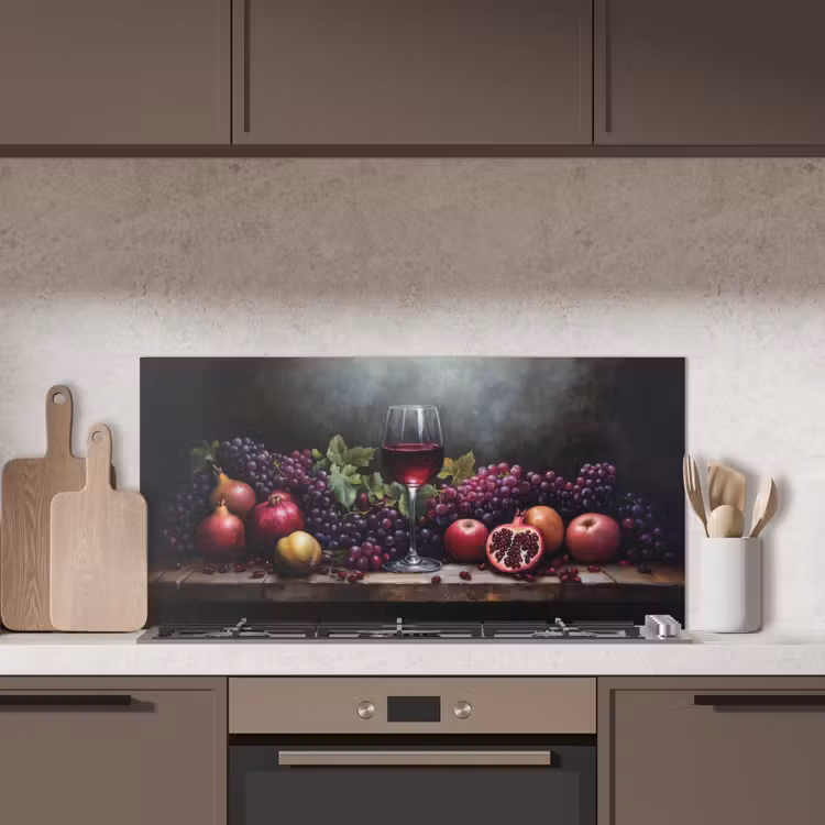 Wijn - Fruit - Stilleven keuken achterwand spatscherm middel -sfeer2
