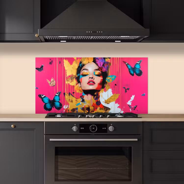 Vrouw - Abstract - Kleurrijk keuken achterwand spatscherm middel -sfeer1