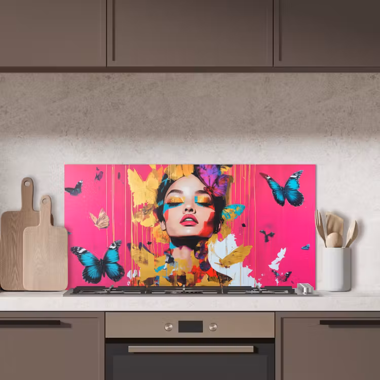 Vrouw - Abstract - Kleurrijk keuken achterwand spatscherm middel -sfeer2