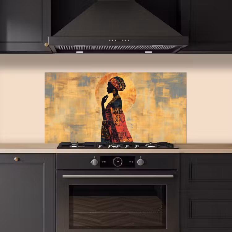 Vrouw - Silhouet - Patronen - Sierlijk keuken achterwand spatscherm middel -sfeer1