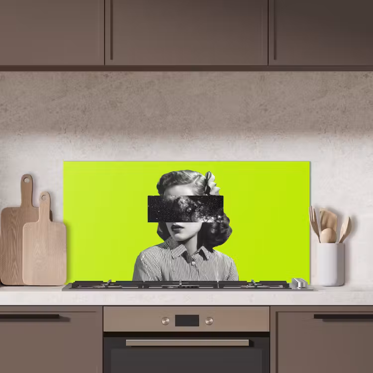 Vrouw - Sterrenhemel - Groen keuken achterwand spatscherm middel -sfeer2