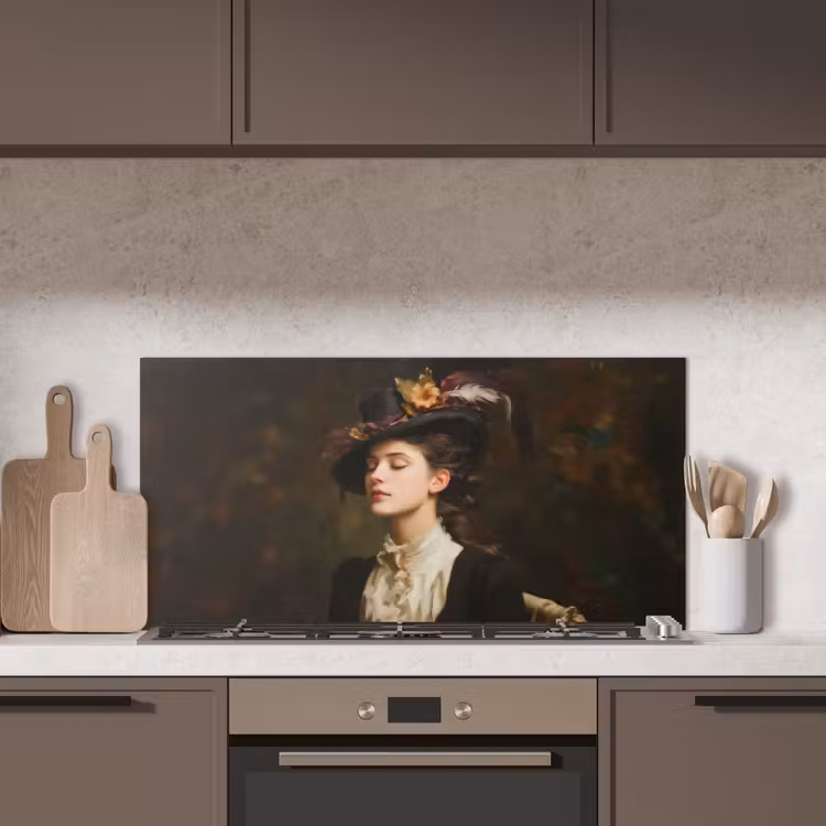 Vrouw - Victoriaans - Portret keuken achterwand spatscherm middel -sfeer2