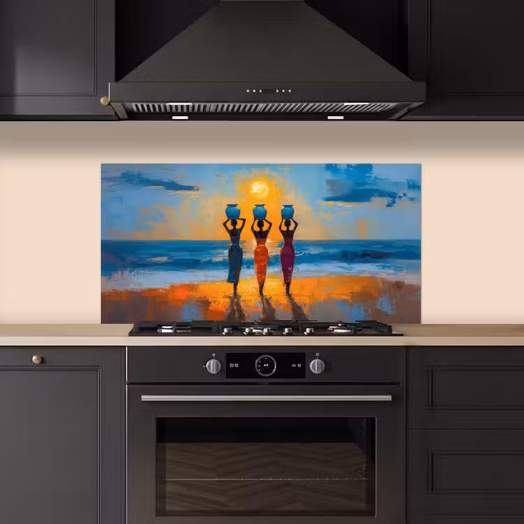 Vrouwen - Strand - Zondsondergang keuken achterwand spatscherm middel -sfeer1