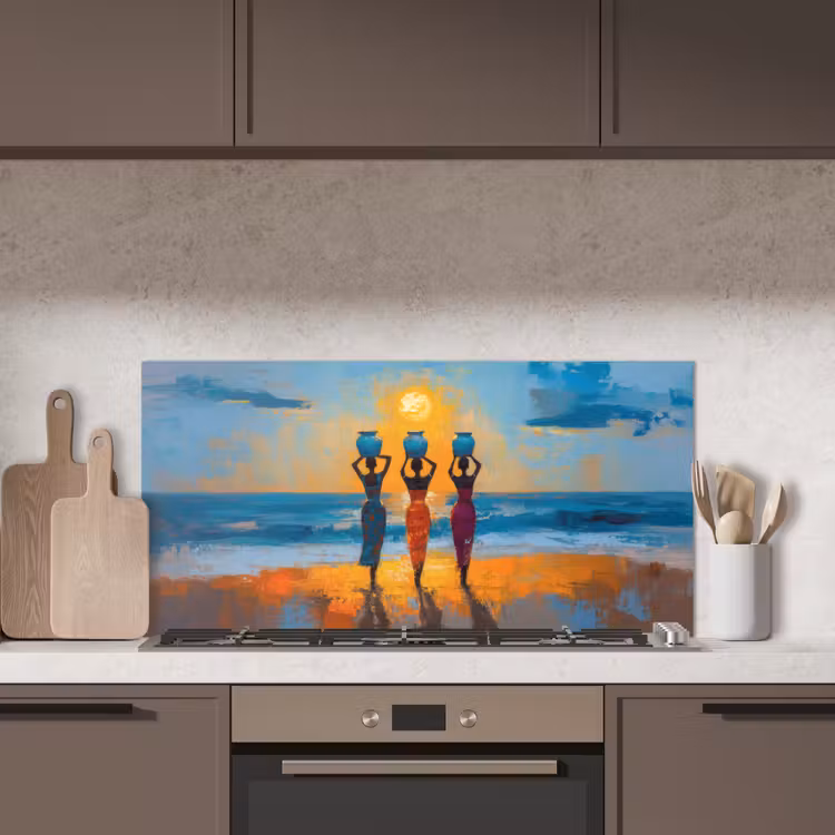 Vrouwen - Strand - Zondsondergang keuken achterwand spatscherm middel -sfeer2