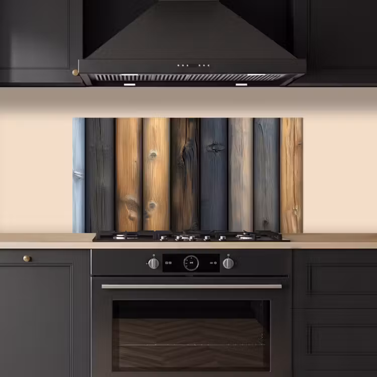 Hout - Planken - Gemengd keuken achterwand spatscherm middel -sfeer1