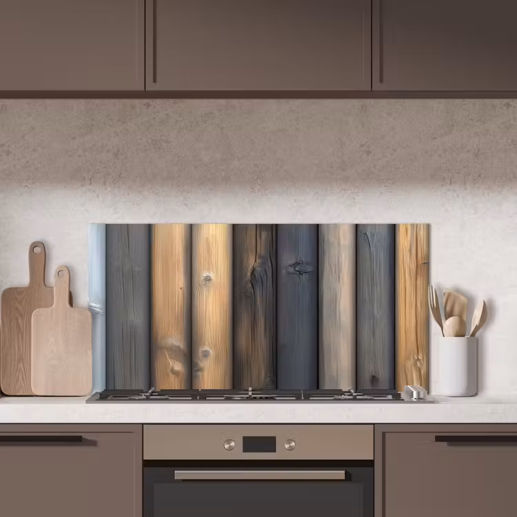 Hout - Planken - Gemengd keuken achterwand spatscherm middel -sfeer2