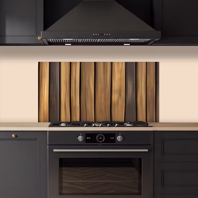 Hout - Planken - Natuurtinten keuken achterwand spatscherm middel -sfeer1
