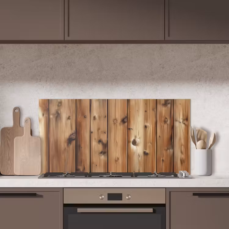 Hout - Planken - Bruin keuken achterwand spatscherm middel -sfeer2
