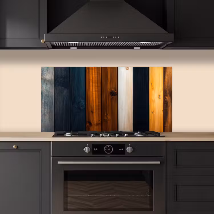 Hout - Planken - Donker - Warm keuken achterwand spatscherm middel -sfeer1