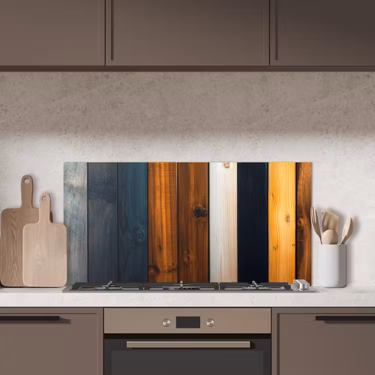 Hout - Planken - Donker - Warm keuken achterwand spatscherm middel -sfeer2