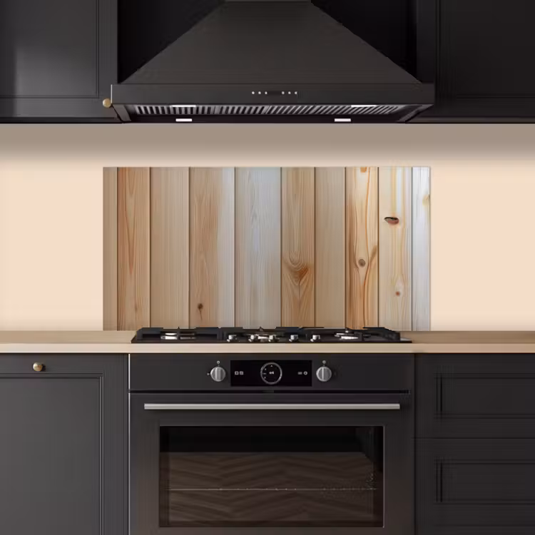 Hout - Planken - Licht keuken achterwand spatscherm middel -sfeer1