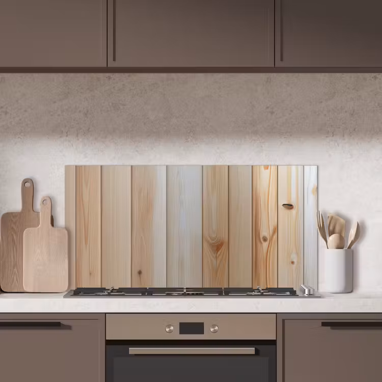 Hout - Planken - Licht keuken achterwand spatscherm middel -sfeer2
