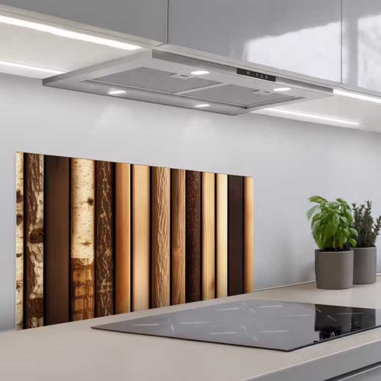 Hout - Planken - Natuurlijk keuken achterwand spatscherm middel -3d_schuin