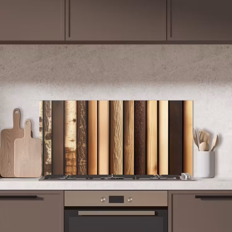 Hout - Planken - Natuurlijk keuken achterwand spatscherm middel -sfeer2