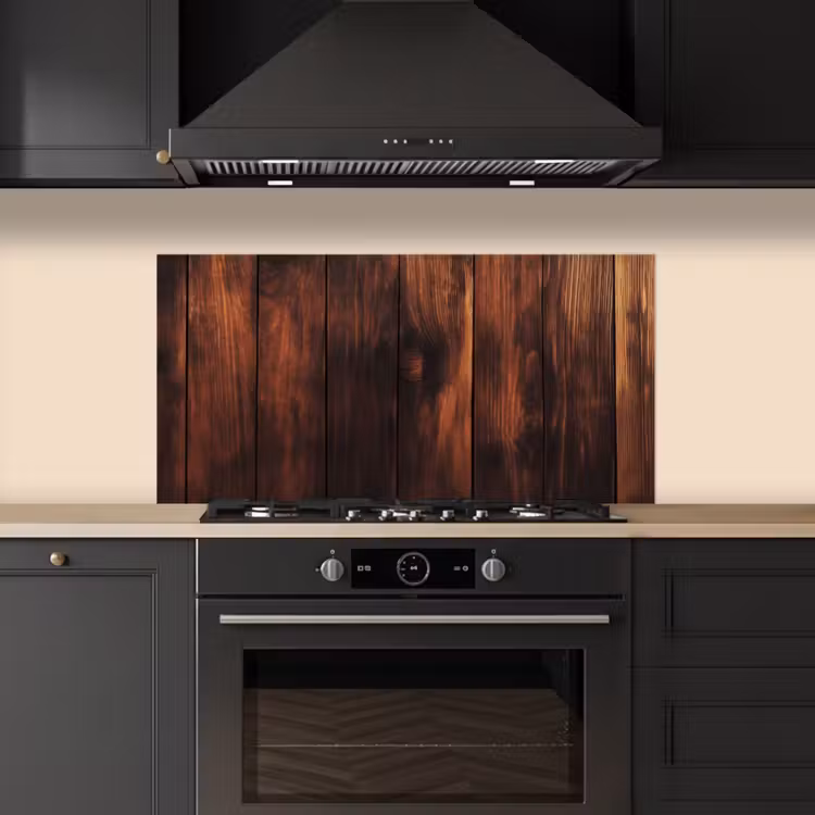 Hout - Planken - Vintage - Donkerbruin keuken achterwand spatscherm middel -sfeer1
