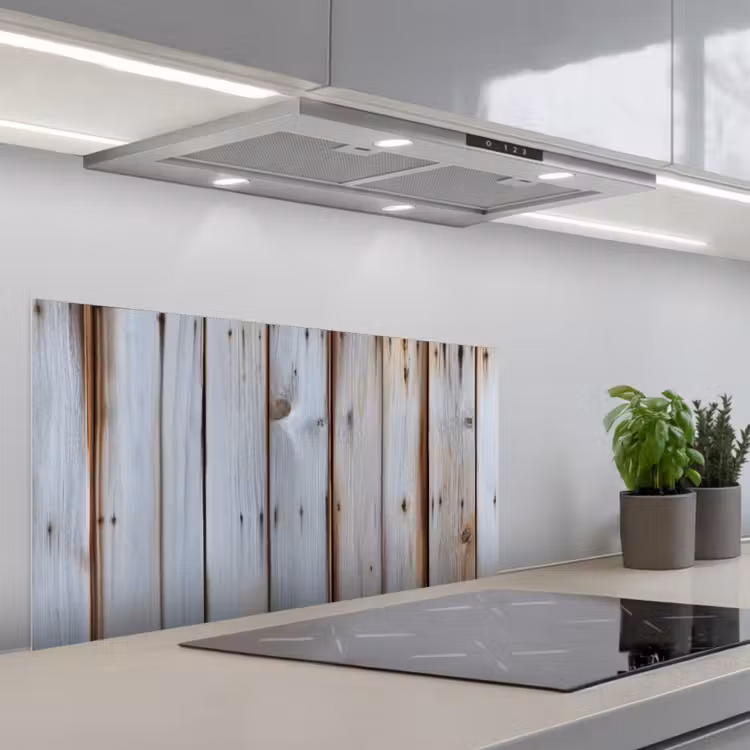 Hout - Planken - Verweerd keuken achterwand spatscherm middel -3d_schuin