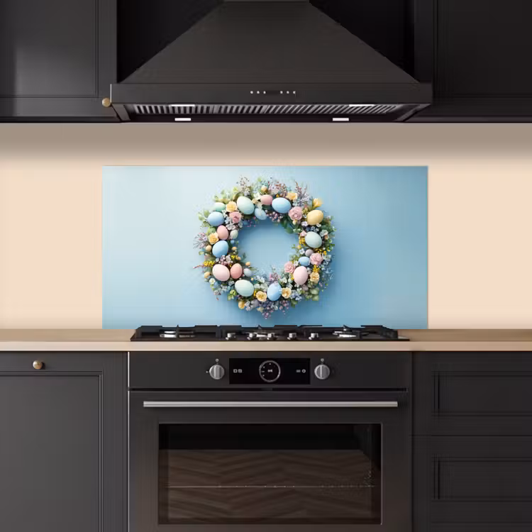 Krans - Eieren - Bloemen keuken achterwand spatscherm middel -sfeer1