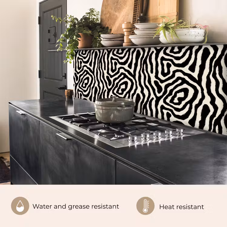 Zebra - Abstract - Zwart keuken achterwand 2 groot 857 -usp_EN