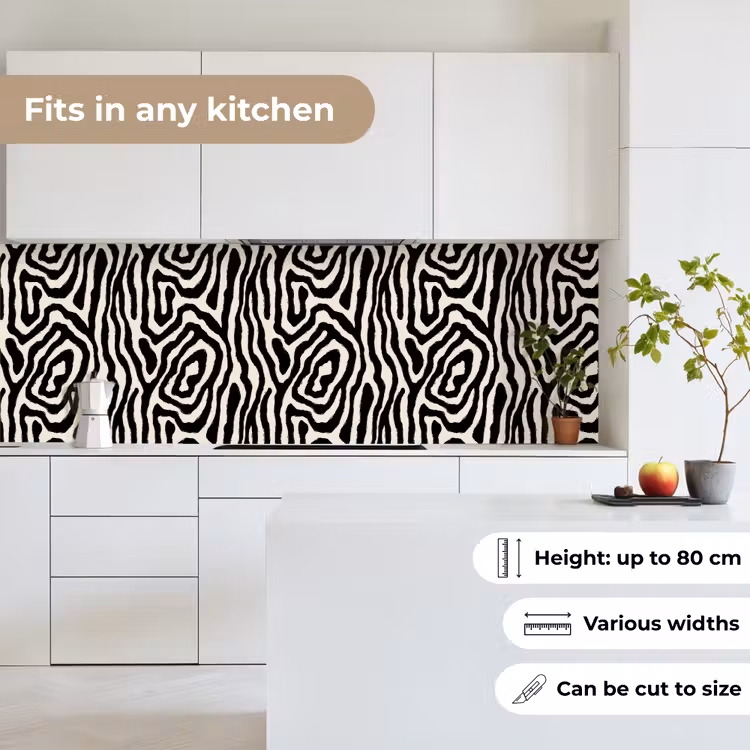 Zebra - Abstract - Zwart keuken achterwand 2 groot 857 -sfeer4_UK